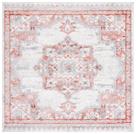 Safavieh Shivan 100 6'-7" x 6'-7" Rug in Ivory / Rust