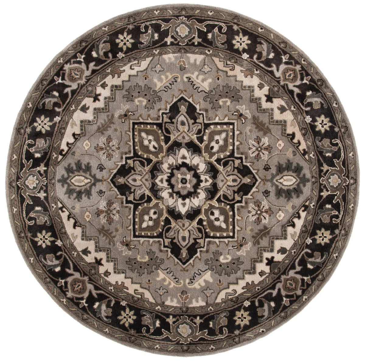 Safavieh Royalty 7'-0" x 7'-0" Rug in Silver / Charcoal