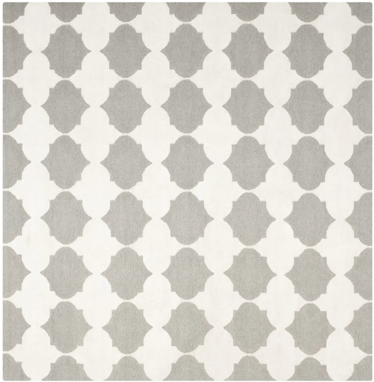 Safavieh Dhurries 7'-0" x 7'-0" Rug in Grey / Ivory
