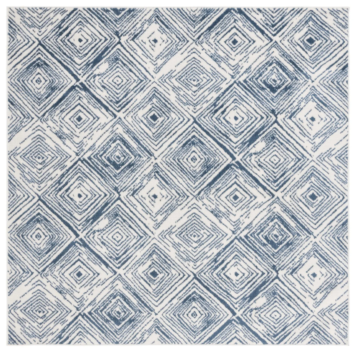 Safavieh Pyramid 6'-7" x 6'-7" Rug in Ivory / Blue