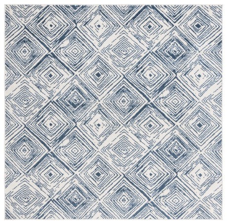 Safavieh Pyramid 6'-7" x 6'-7" Rug in Ivory / Blue