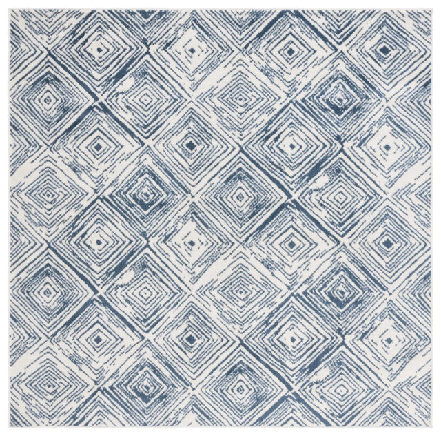 Safavieh Pyramid 6'-7" x 6'-7" Rug in Ivory / Blue