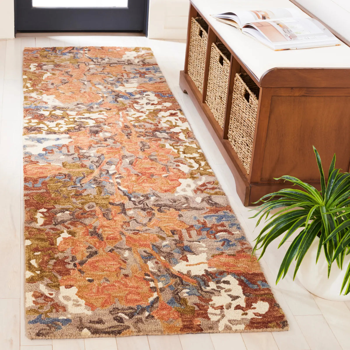 Safavieh Blossom 2'-3" x 8'-0" Rug in Rust / Ivory
