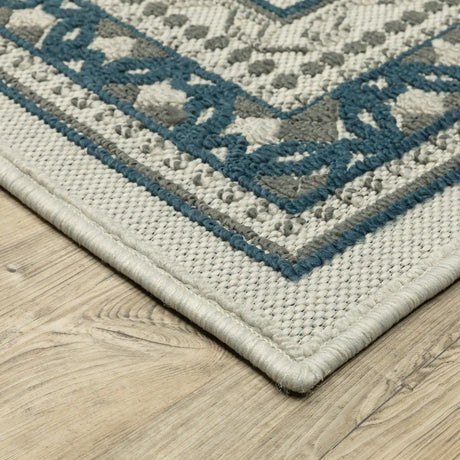 Oriental Weavers Torrey 8020W Beige/ Blue Rug - corner detail