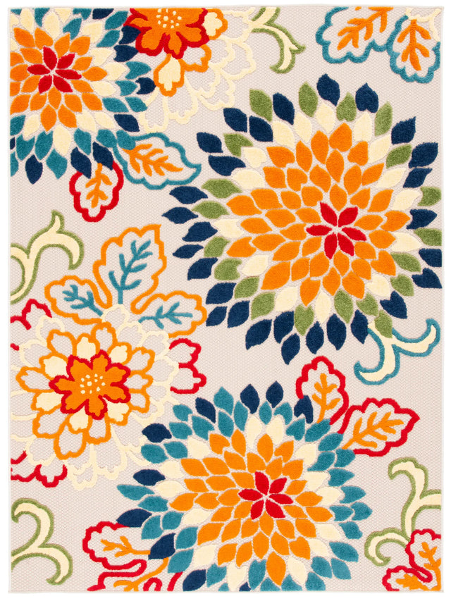 Safavieh Cabana 4'-5" x 6'-5" Rug in Ivory / Orange