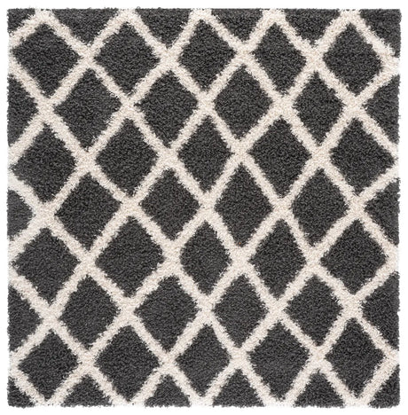 Safavieh Sgd-Dallas Shag 6'-0" x 6'-0" Rug in Dark Grey / Ivory