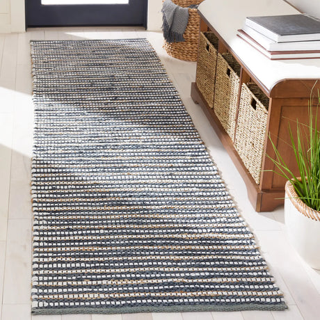 Safavieh Vintage Leather 2'-3" x 9'-0" Rug in Dark Grey / Ivory