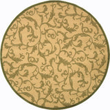Safavieh Courtyard 5'-3" x 5'-3" Rug in Natural / Olive