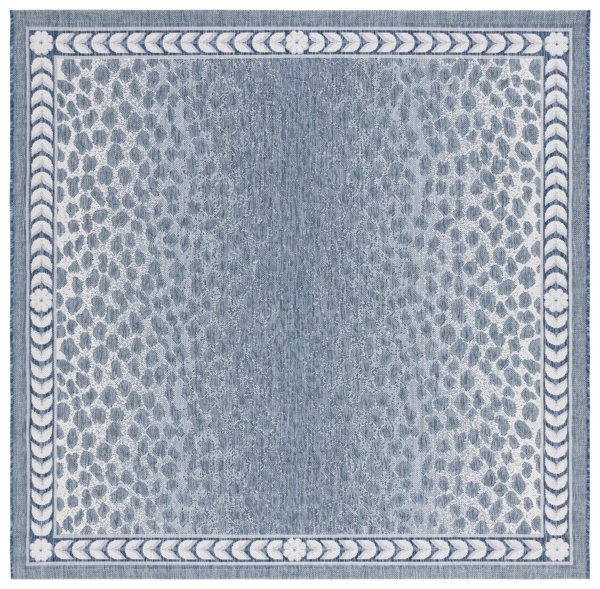 Safavieh Courtyard 6'-7" x 6'-7" Rug in Blue / Ivory
