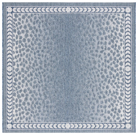 Safavieh Courtyard 6'-7" x 6'-7" Rug in Blue / Ivory