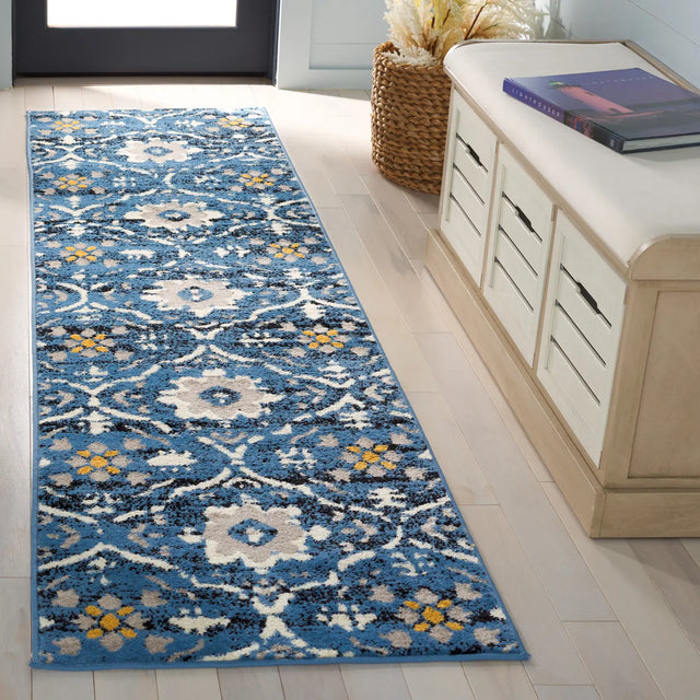 Safavieh Amsterdam 2'-3" x 8'-0" Rug in Blue / Creme