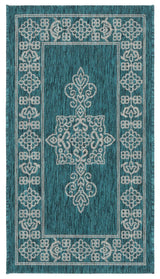 Safavieh Courtyard 2'-0" x 3'-7" Rug in Teal / Ivory