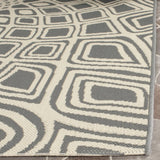 Safavieh Courtyard 4'-0" x 5'-7" Rug in Anthracite / Beige