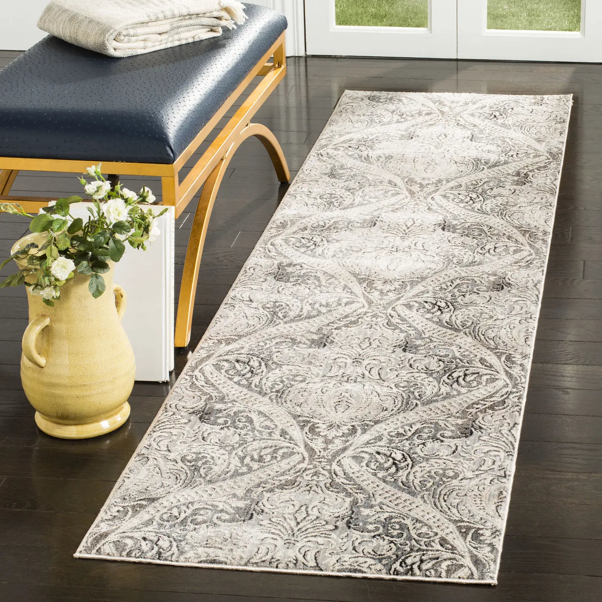 Safavieh Vintage Persian 2'-2" x 12'-0" Rug in Grey / Charcoal