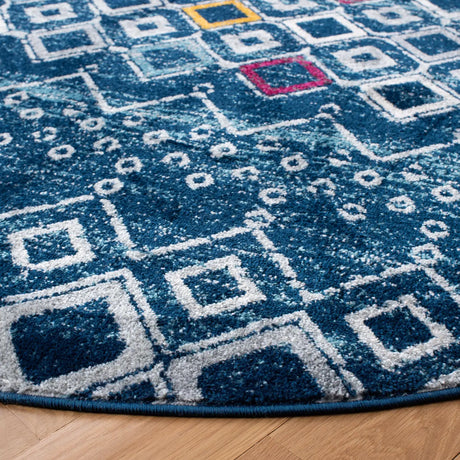Safavieh Amsterdam 5'-1" x 5'-1" Rug in Navy / Turquoise