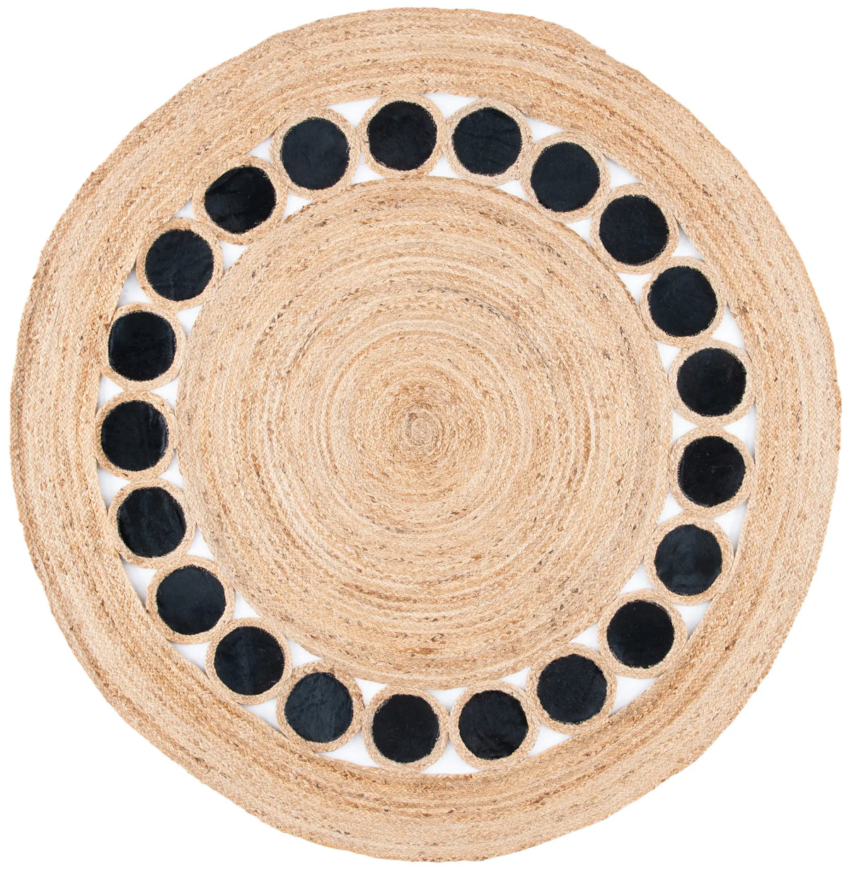 Safavieh Natural Fiber 5'-0" x 5'-0" Rug in Beige / Black