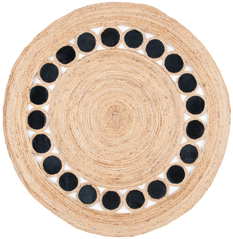 Safavieh Natural Fiber 5'-0" x 5'-0" Rug in Beige / Black