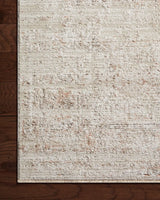 Loloi Sonnet Snn-03 Beige/Terracotta Rug - corner on wood