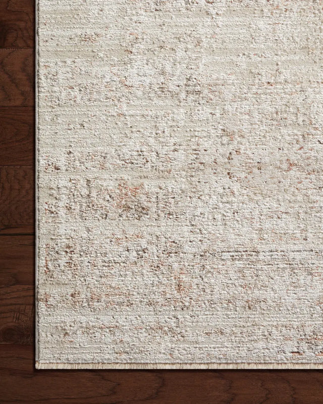 Loloi Sonnet Snn-03 Beige/Terracotta Rug - corner on wood