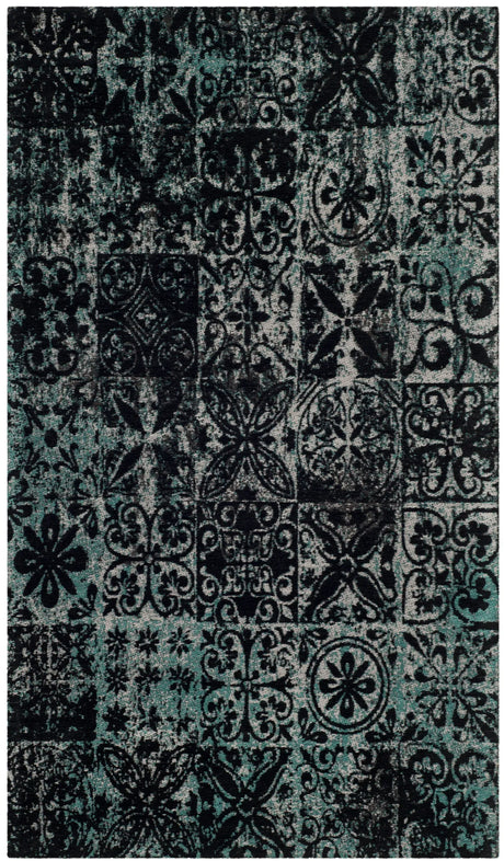 Safavieh Classic Vintage 3'-0" x 5'-0" Rug in Teal / Black