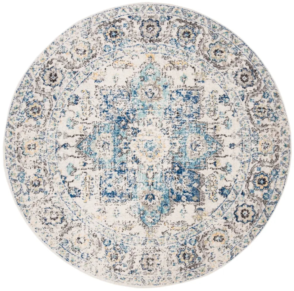 Safavieh Madison 6'-7" x 6'-7" Rug in Turquoise / Ivory