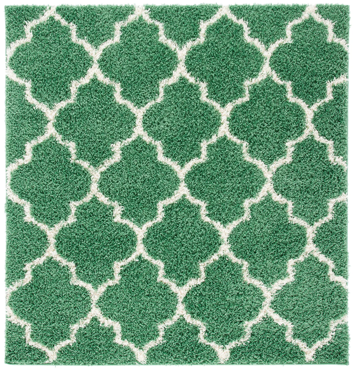 Safavieh Venus Shag 500 6'-7" x 6'-7" Rug in Green / Ivory