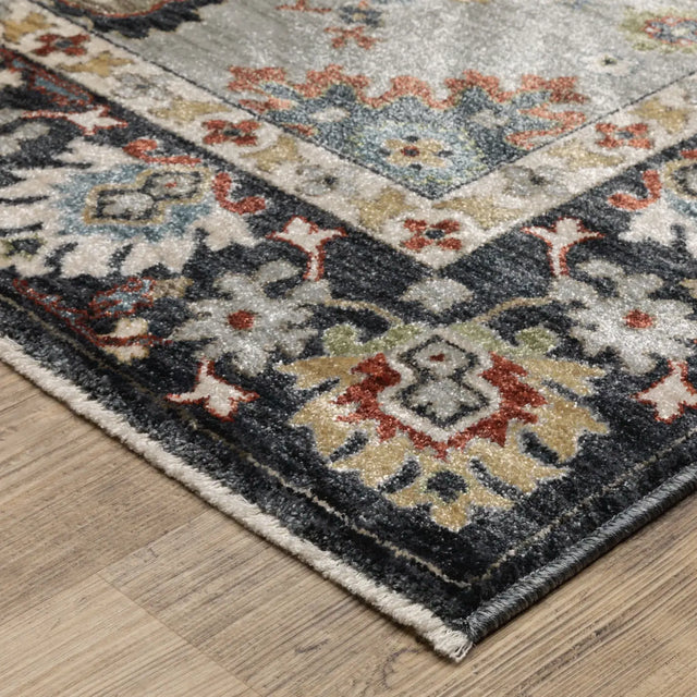 Oriental Weavers Sphinx ELIANA ELI08 Blue Floral Rugs - corner detail