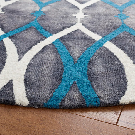 Safavieh Dip Dye 5'-0" x 5'-0" Rug in Grey / Ivory Blue