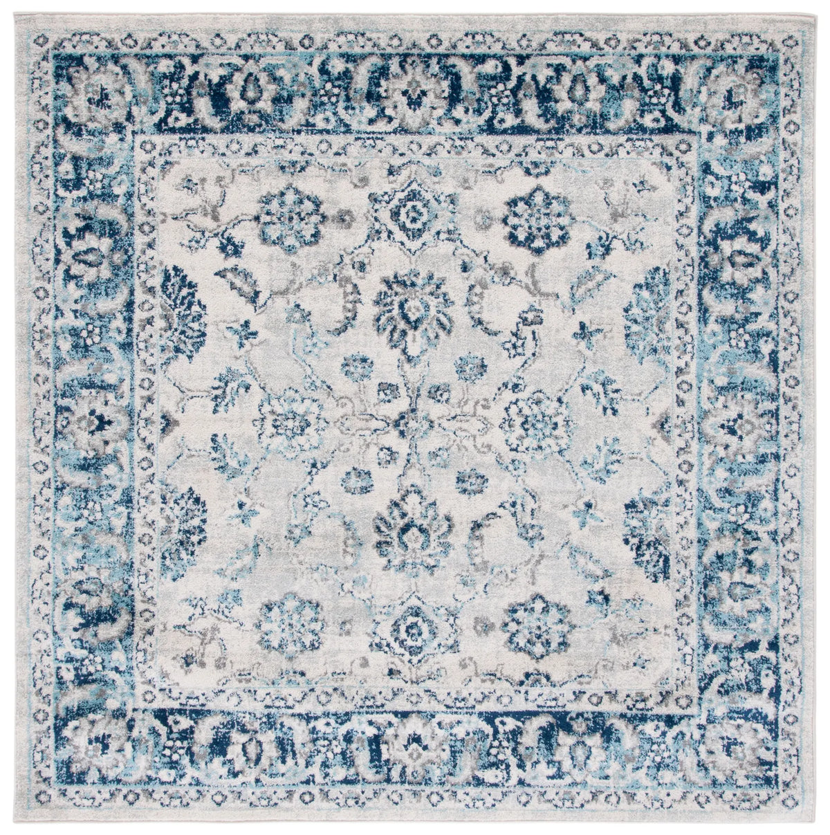 Safavieh Tulum 6'-7" x 6'-7" Rug in Ivory / Blue