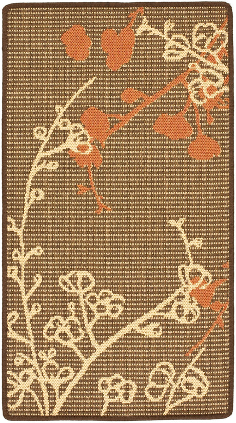 Safavieh Courtyard 2'-0" x 3'-7" Rug in Brown Natural / Terracotta
