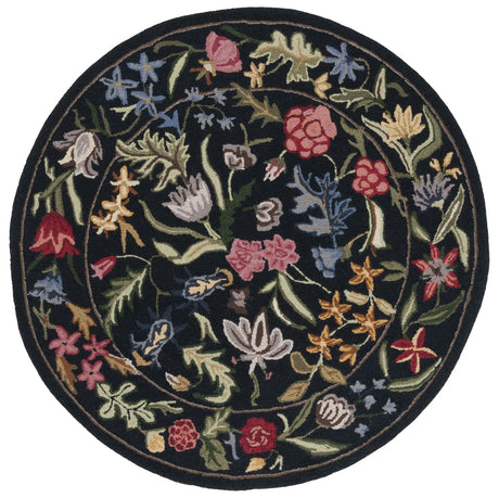 Safavieh Chelsea 5'-6" x 5'-6" Rug in Black / Pink
