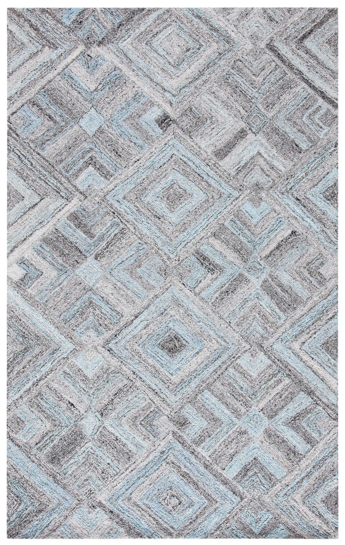 Safavieh Abstract 4'-0" x 6'-0" Rug in Grey / Turquoise