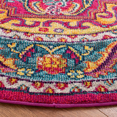 Safavieh Phoenix 100 6'-7" x 6'-7" Rug in Fuchsia / Blue