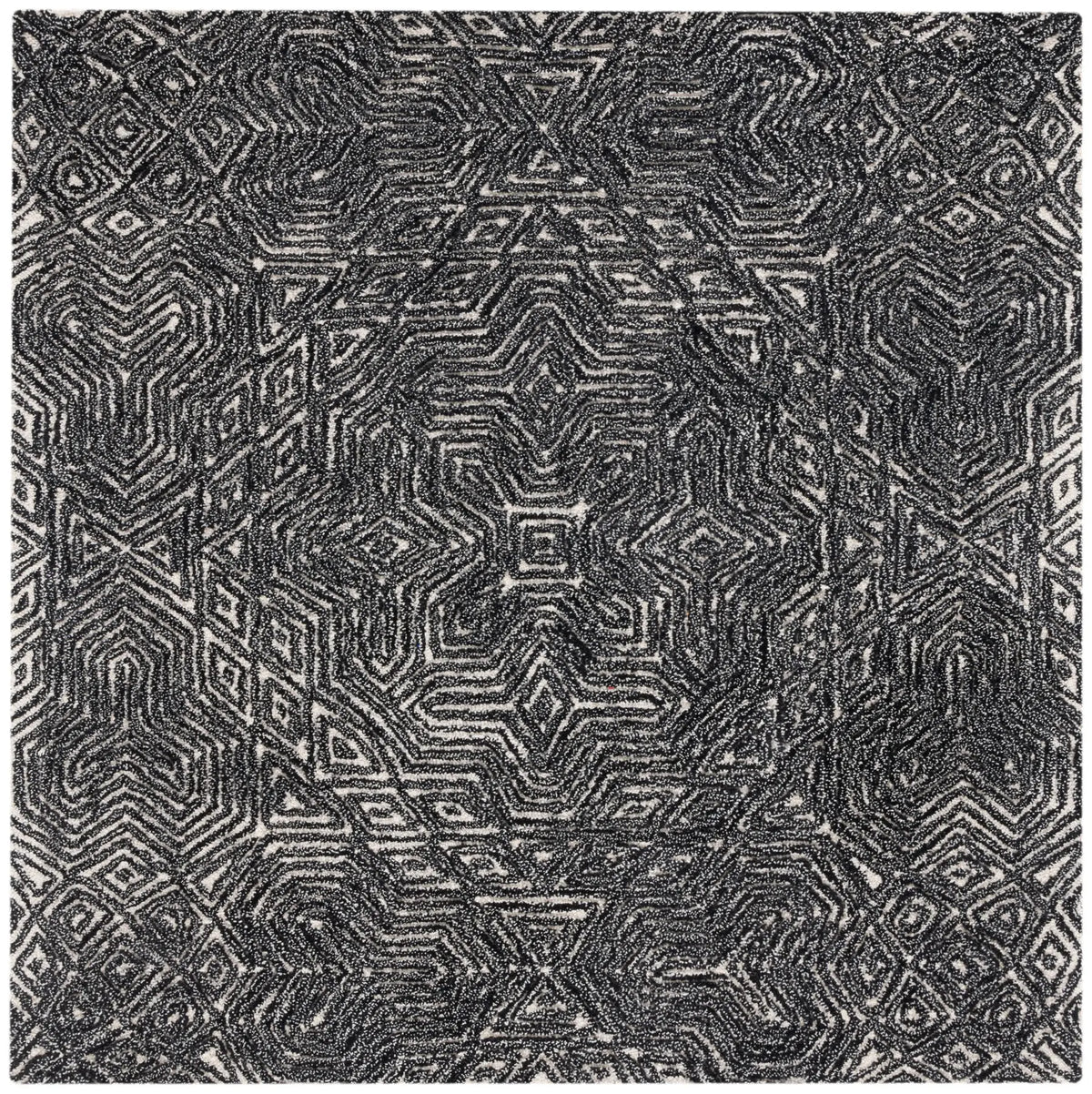 Safavieh Micro-Loop 5'-0" x 5'-0" Rug in Ivory / Black