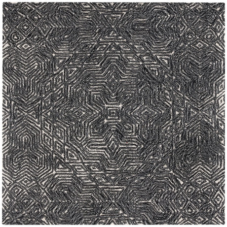 Safavieh Micro-Loop 5'-0" x 5'-0" Rug in Ivory / Black