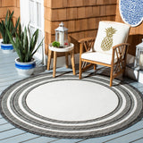 Safavieh Courtyard 10'-0" x 10'-0" Rug in Ivory / Black