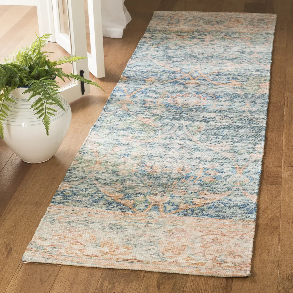 Safavieh Saffron 2'-3" x 10'-0" Rug in Turquoise / Peach