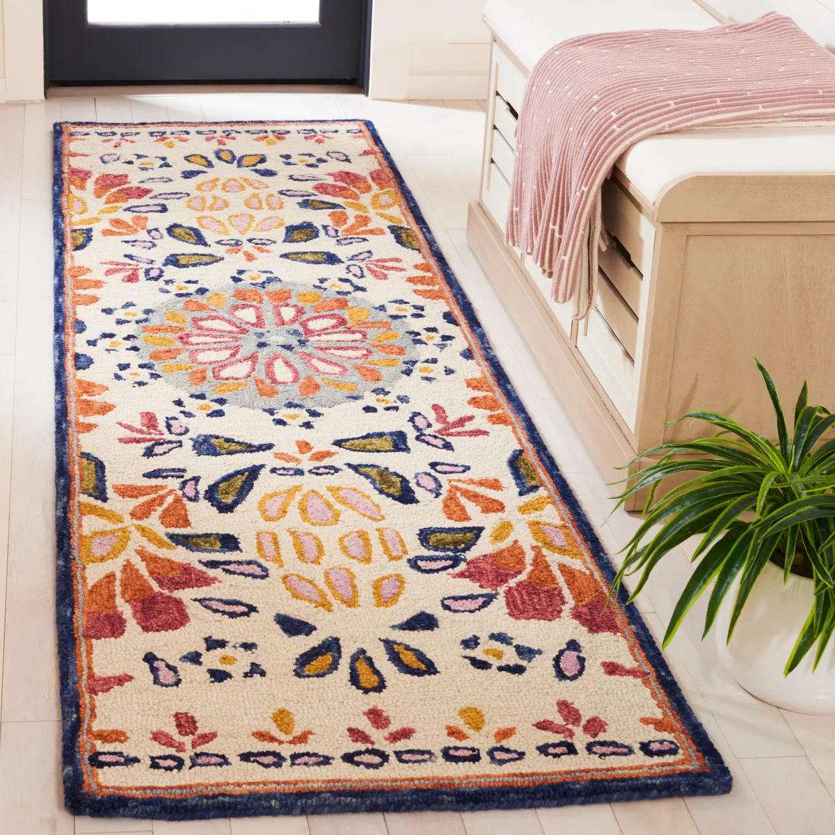 Safavieh Blossom 2'-3" x 8'-0" Rug in Ivory / Red