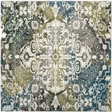 Safavieh Watercolor 6'-7" x 6'-7" Rug in Ivory / Peacock Blue