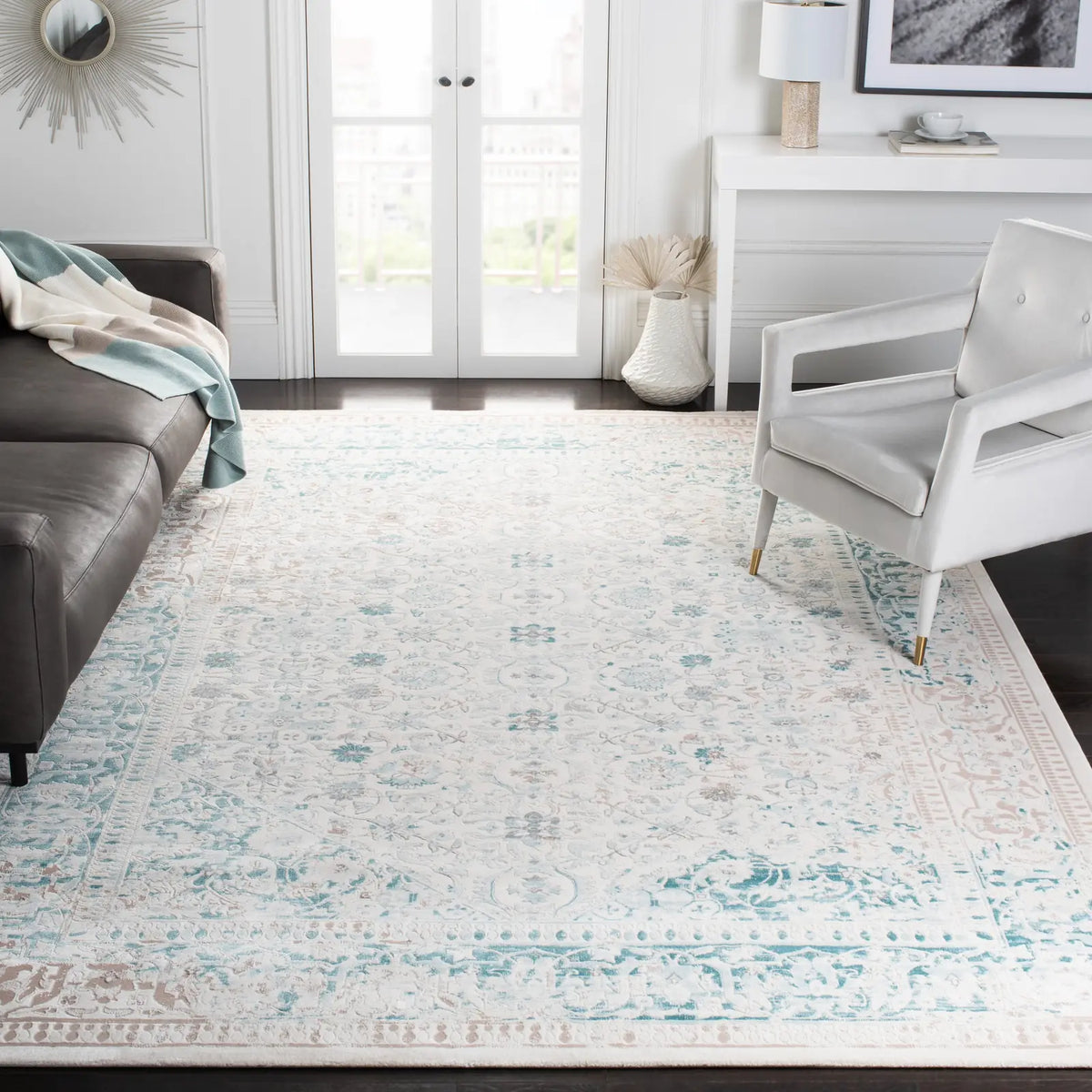 Safavieh Passion 10'-0" x 14'-0" Rug in Turquoise / Ivory