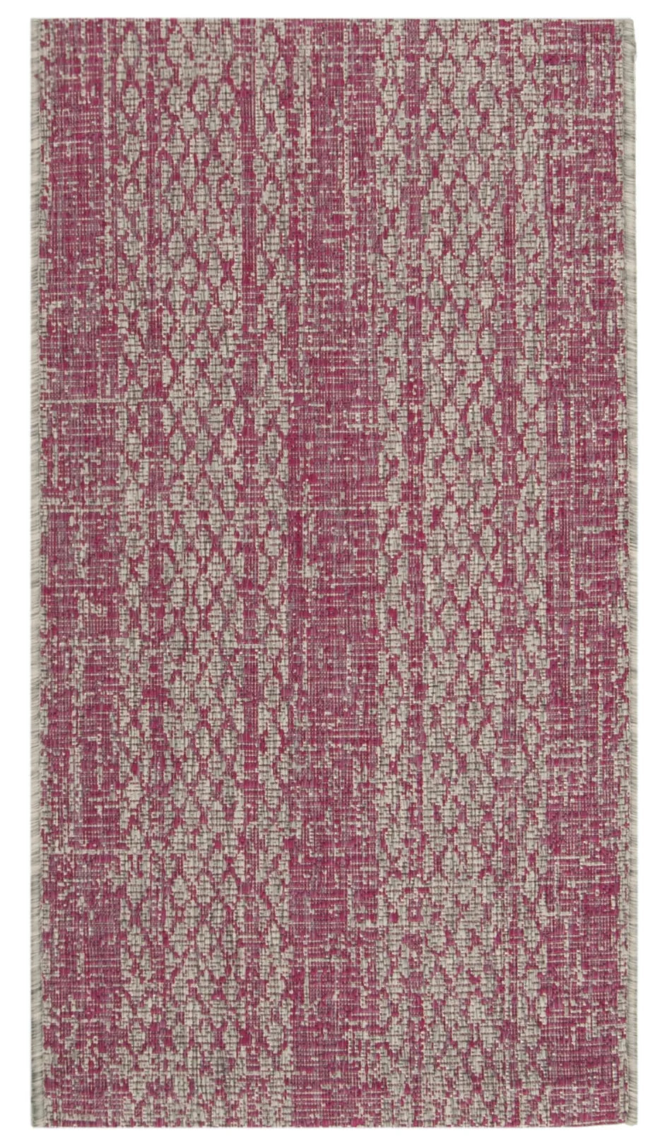 Safavieh Courtyard 2'-0" x 3'-7" Rug in Light Grey / Fuchsia