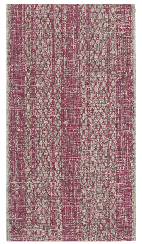 Safavieh Courtyard 2'-0" x 3'-7" Rug in Light Grey / Fuchsia