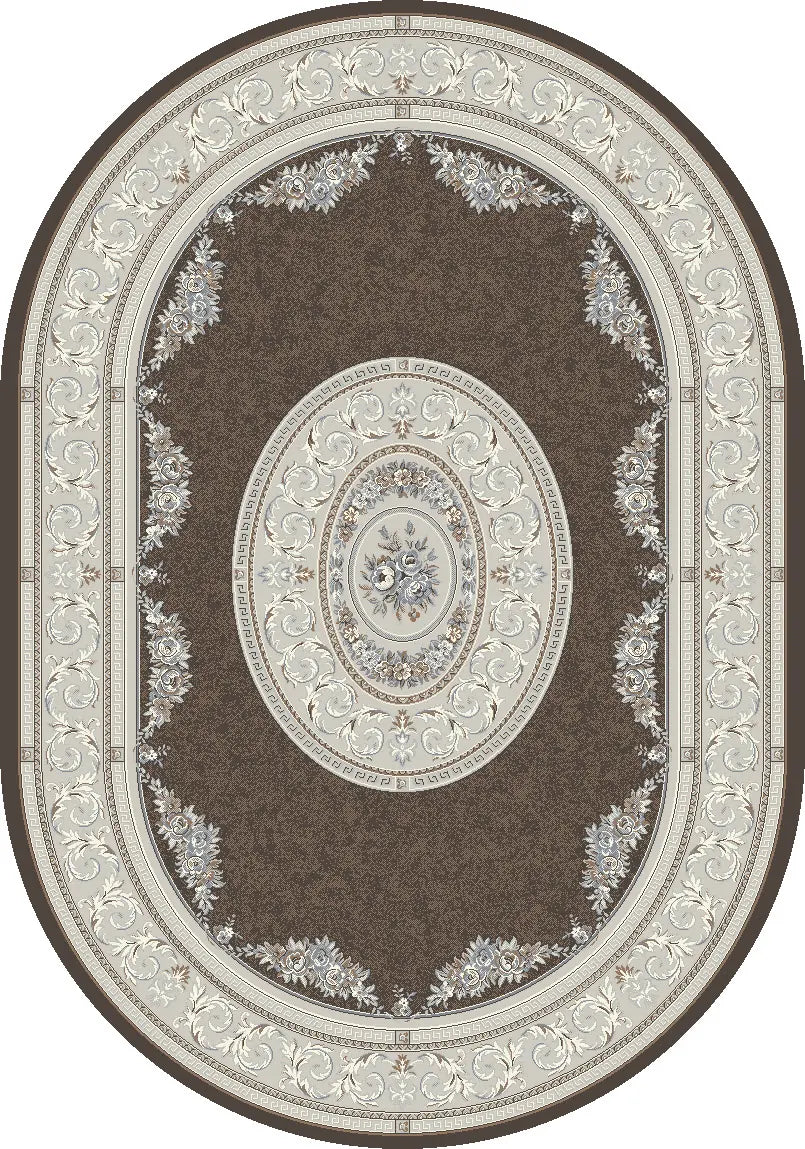 Dynamic Rugs Ancient Garden 57226 Brown/Cream Rug - Oval