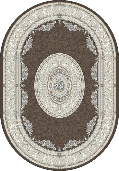 Dynamic Rugs Ancient Garden 57226 Brown/Cream Rug - Oval