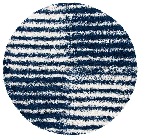 Safavieh Hudson Shag 7'-0" x 7'-0" Rug in Navy / Ivory