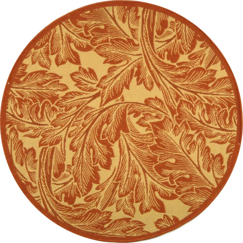 Safavieh Courtyard 5'-3" x 5'-3" Rug in Natural / Terra