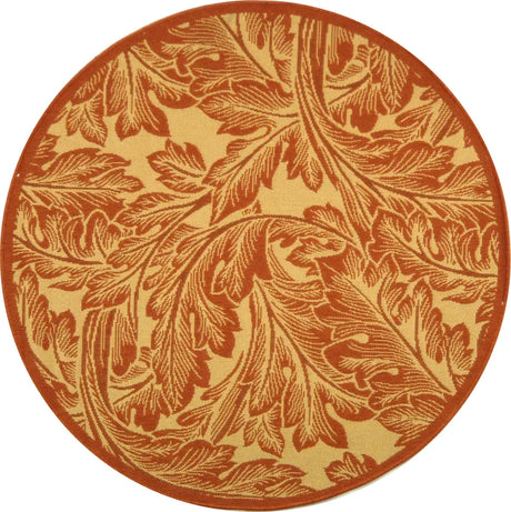 Safavieh Courtyard 5'-3" x 5'-3" Rug in Natural / Terra