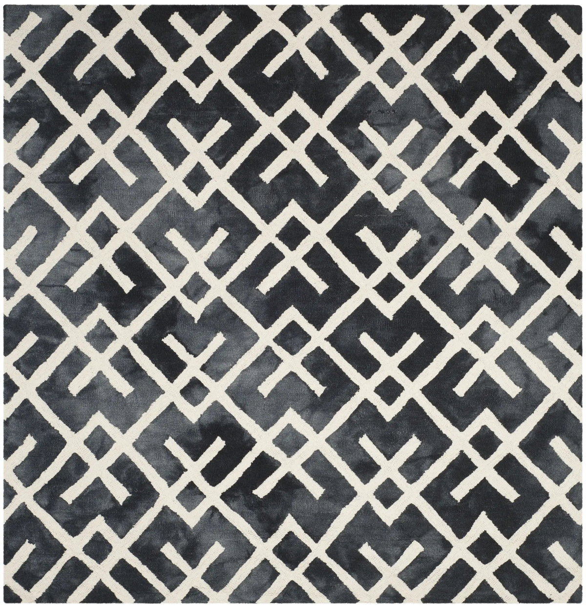 Safavieh Dip Dye 7'-0" x 7'-0" Rug in Graphite / Ivory
