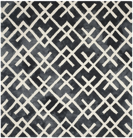 Safavieh Dip Dye 7'-0" x 7'-0" Rug in Graphite / Ivory