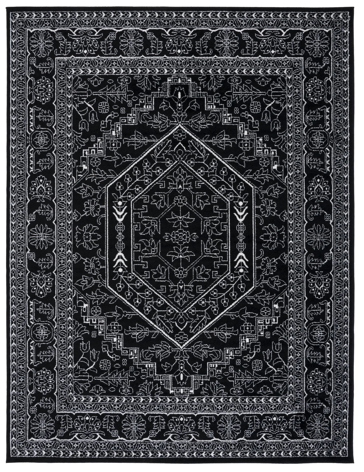 Safavieh Adirondack 10'-0" x 14'-0" Rug in Black / Ivory